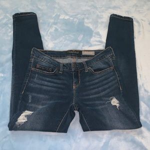 Dark Wash Denim Ripped Jeans